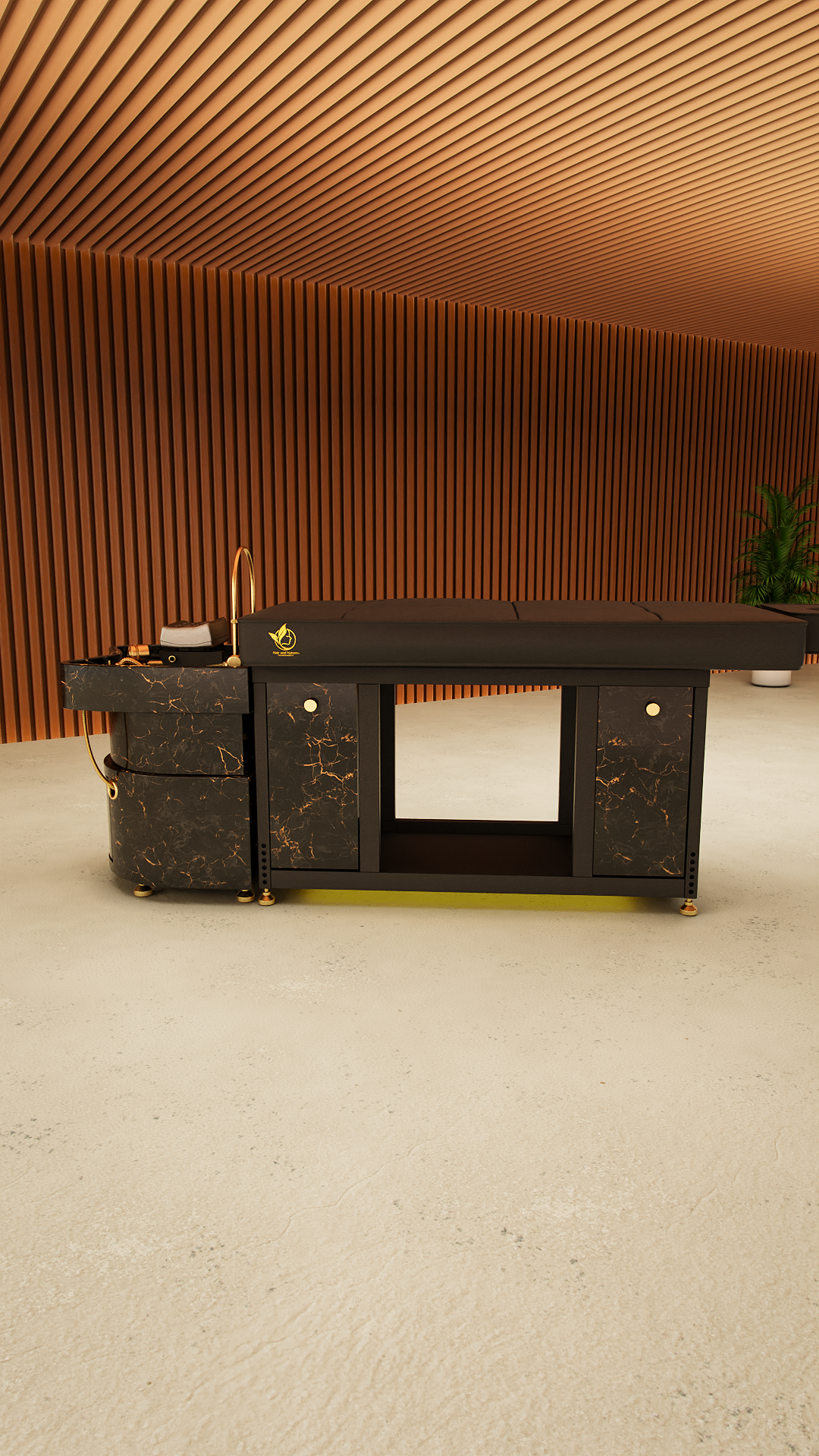 Exclusive Japanese Headspa bed marble black look 