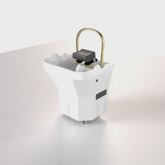 Mobile luxury head spa unit with built-in water tank